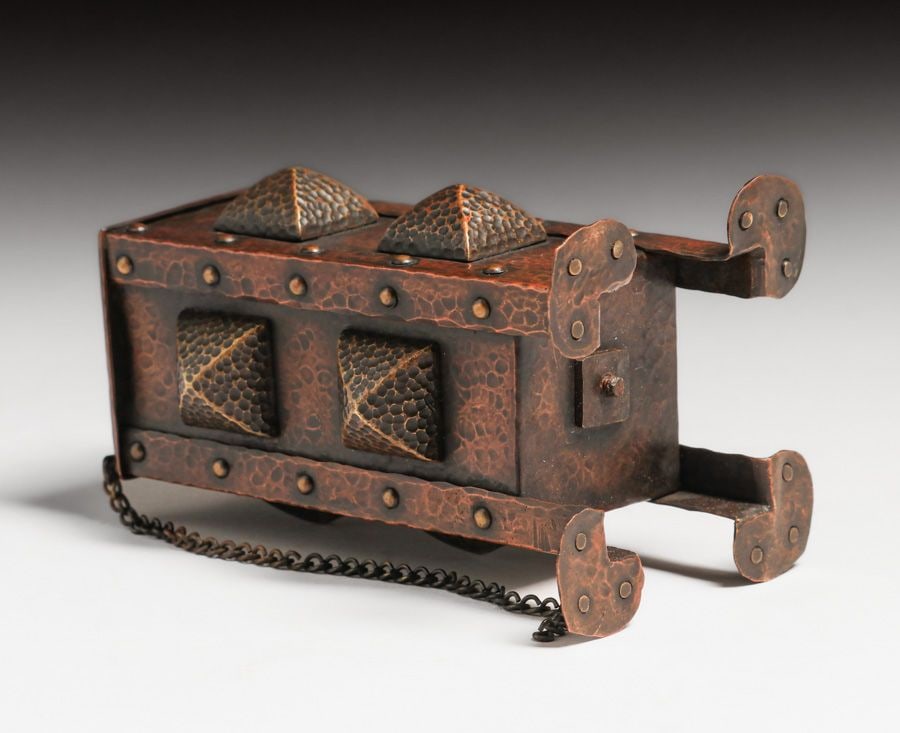 Austrian Hammered Copper & Brass Candlestick c1905 - 5