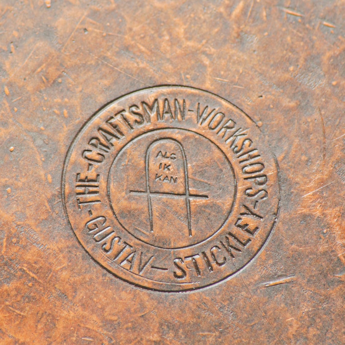 Gustav Stickley Hammered Copper Oval Two-Handled Tray c1910 - 5