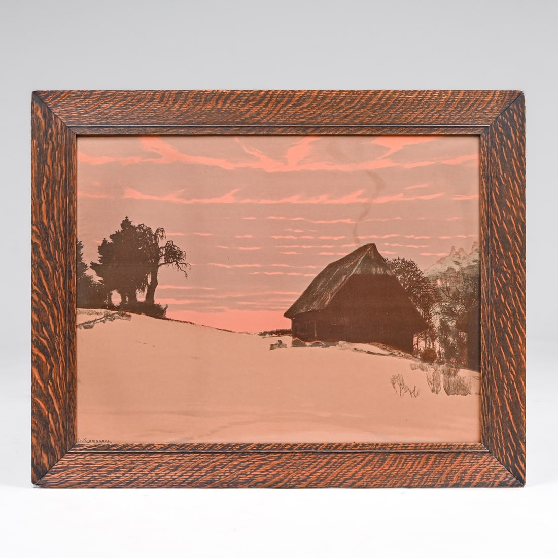 Gustav Kampmann (1859-1917) Color Lithograph "Abendrot" (Afterglow) c1905: Gustav Kampmann (1859-1917) Color Lithograph "Abendrot" (Afterglow) c1905. Signed. Excellent condition. 21"h x 27.5"w. Frame 27"h x 33.5"w FREE NATIONWIDE SHIPPINGFree Nationwide Shipping within the