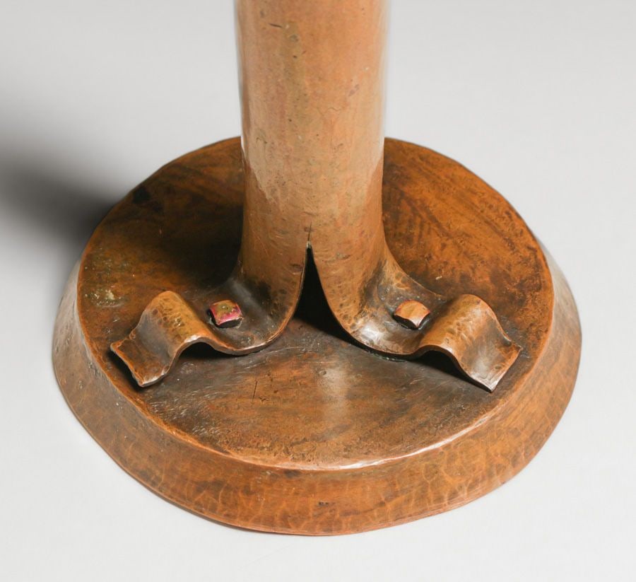 Early Dirk van Erp Hammered Copper Candlestick c1909 - 3