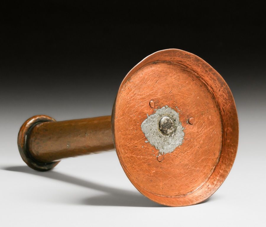 Early Dirk van Erp Hammered Copper Candlestick c1909 - 4