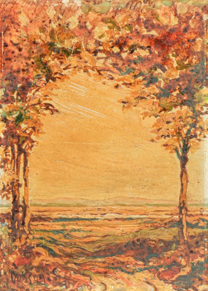 Robert Cairns Dobson (1881-1916) MA Painting "Northampton Meadows" c1900s: Robert Cairns Dobson (1881-1916) MA Painting "Northampton Meadows" c1900s. Oil painting on board. Dobson was a Scottish-American artist who studied at the Rhode Island School of Design and the Yale