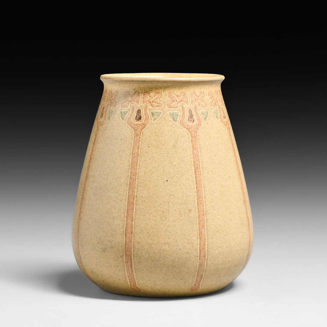 Marblehead Pottery Tree of Life Decorated Vase c1910: Marblehead Pottery Tree of Life Decorated Vase c1910. Signed. Tight, stabilized lines to rim, otherwise perfect condition. 6"h x 5"d FREE NATIONWIDE SHIPPING Free Nationwide Shipping within the lower