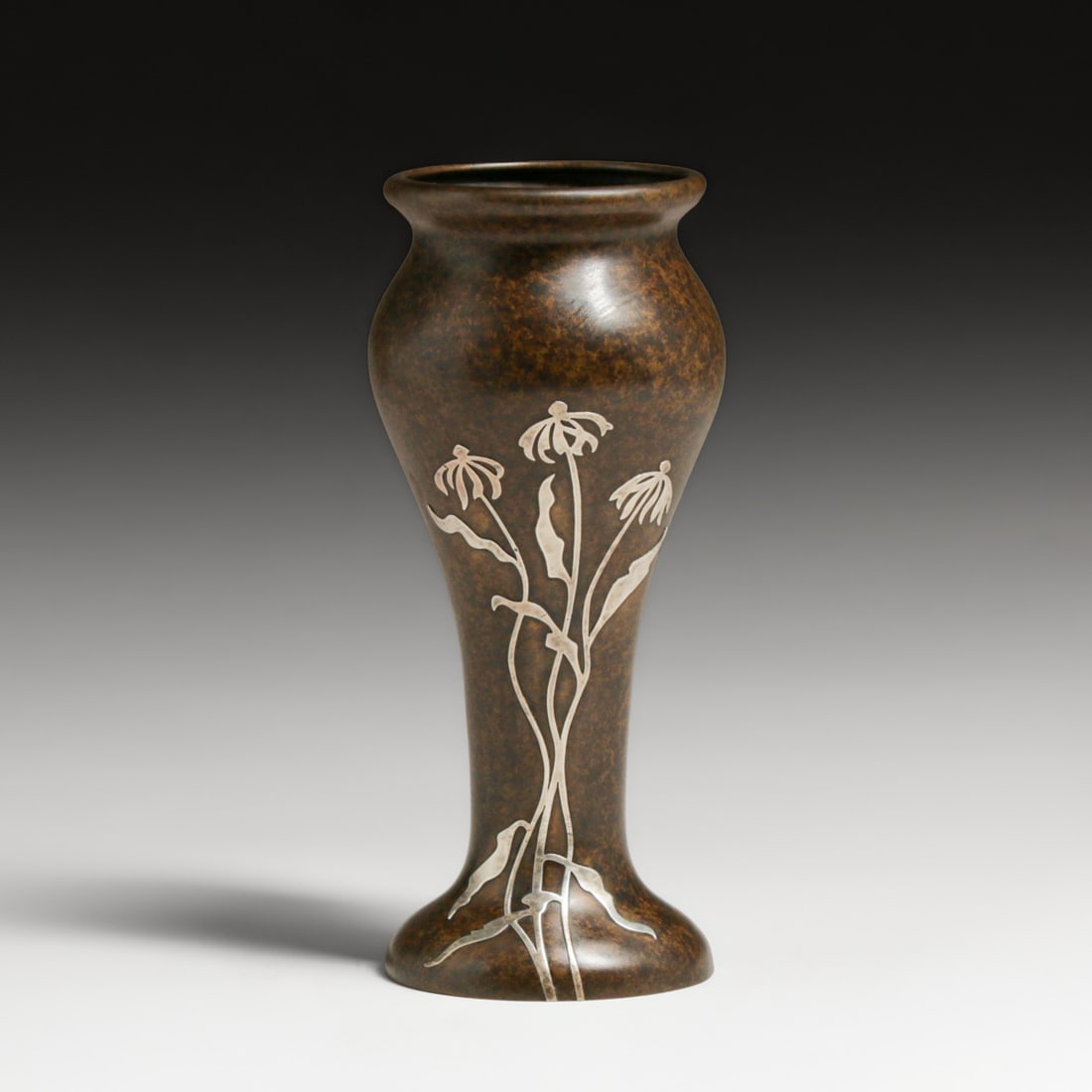 Heintz #3788 Sterling on Bronze Vase c1915 (1 of 5)