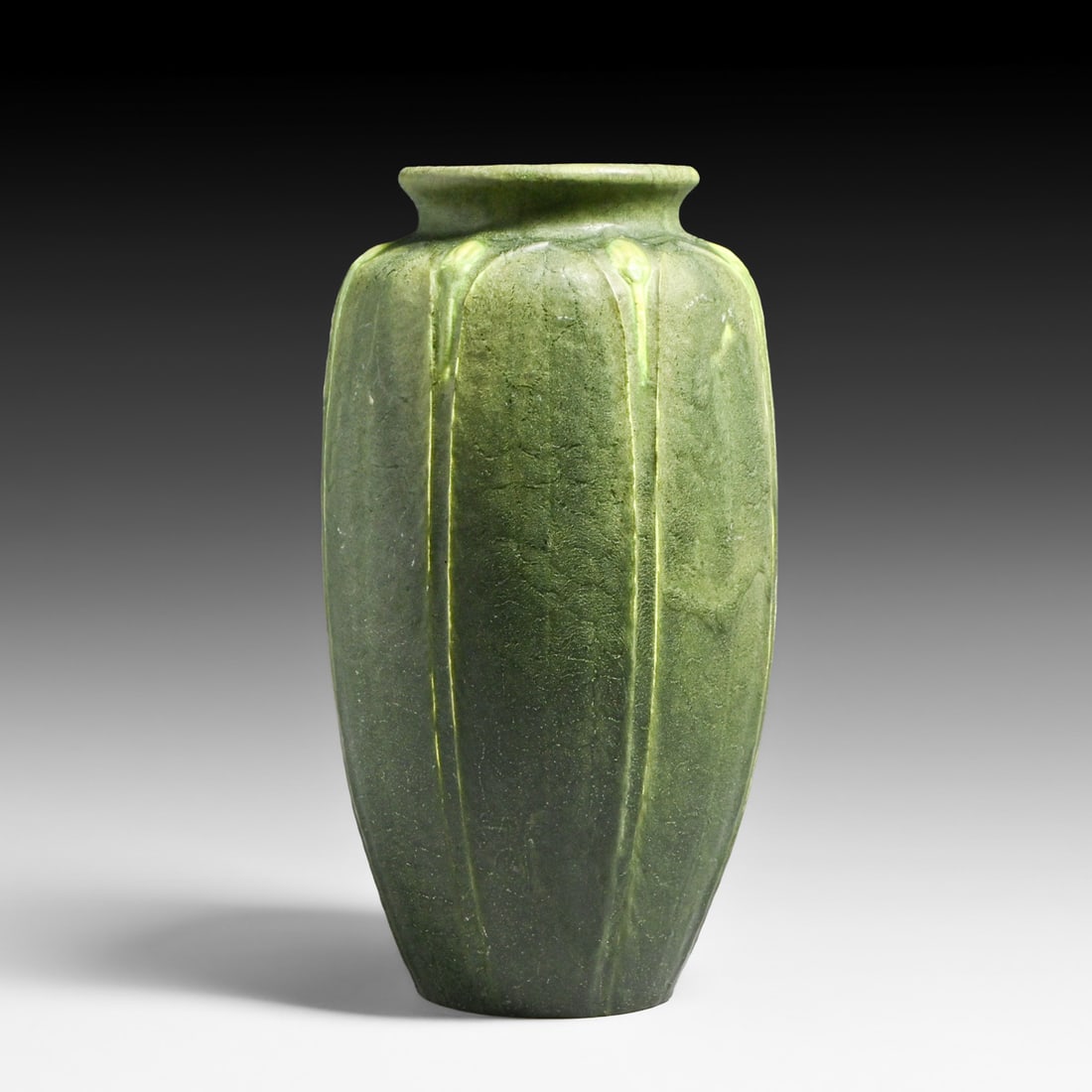 Grueby Pottery Two-Color Matte Green & Yellow Vase c1905 (1 of 4)