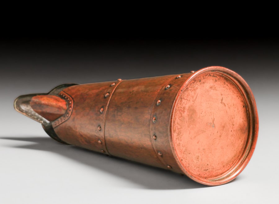 WMF - German Hammered Copper Riveted Pitcher c1905 - 5