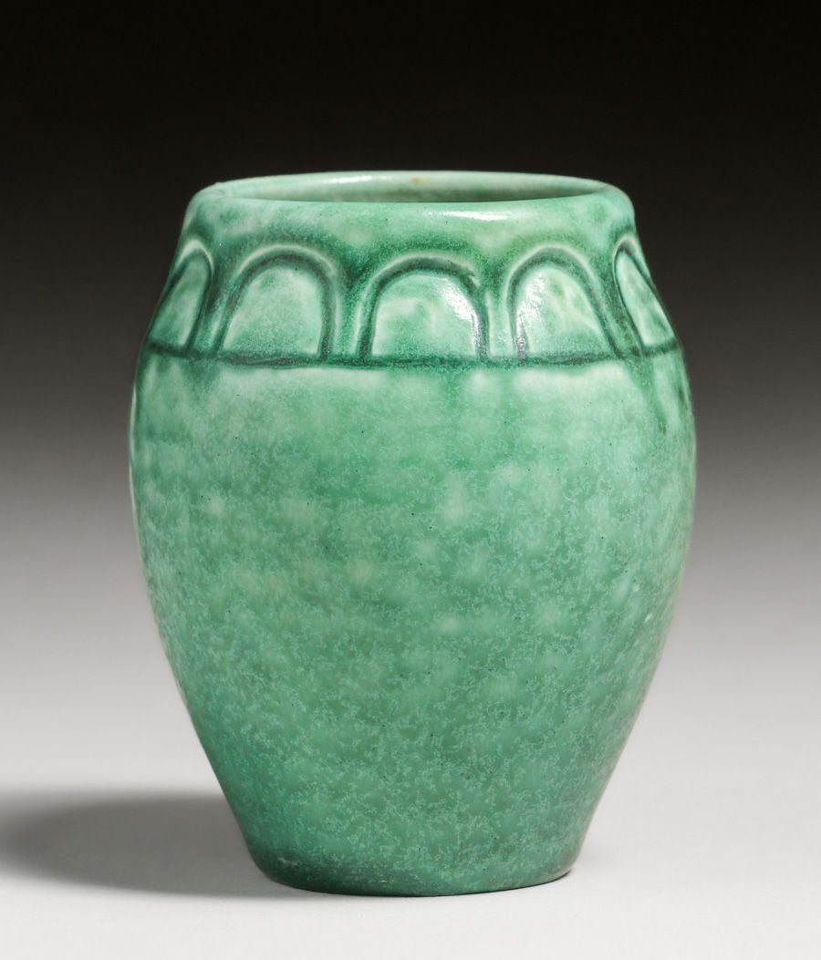 Rookwood Pottery William McDonald Hand-Carved Matte Green Vase 1900 (1 of 4)