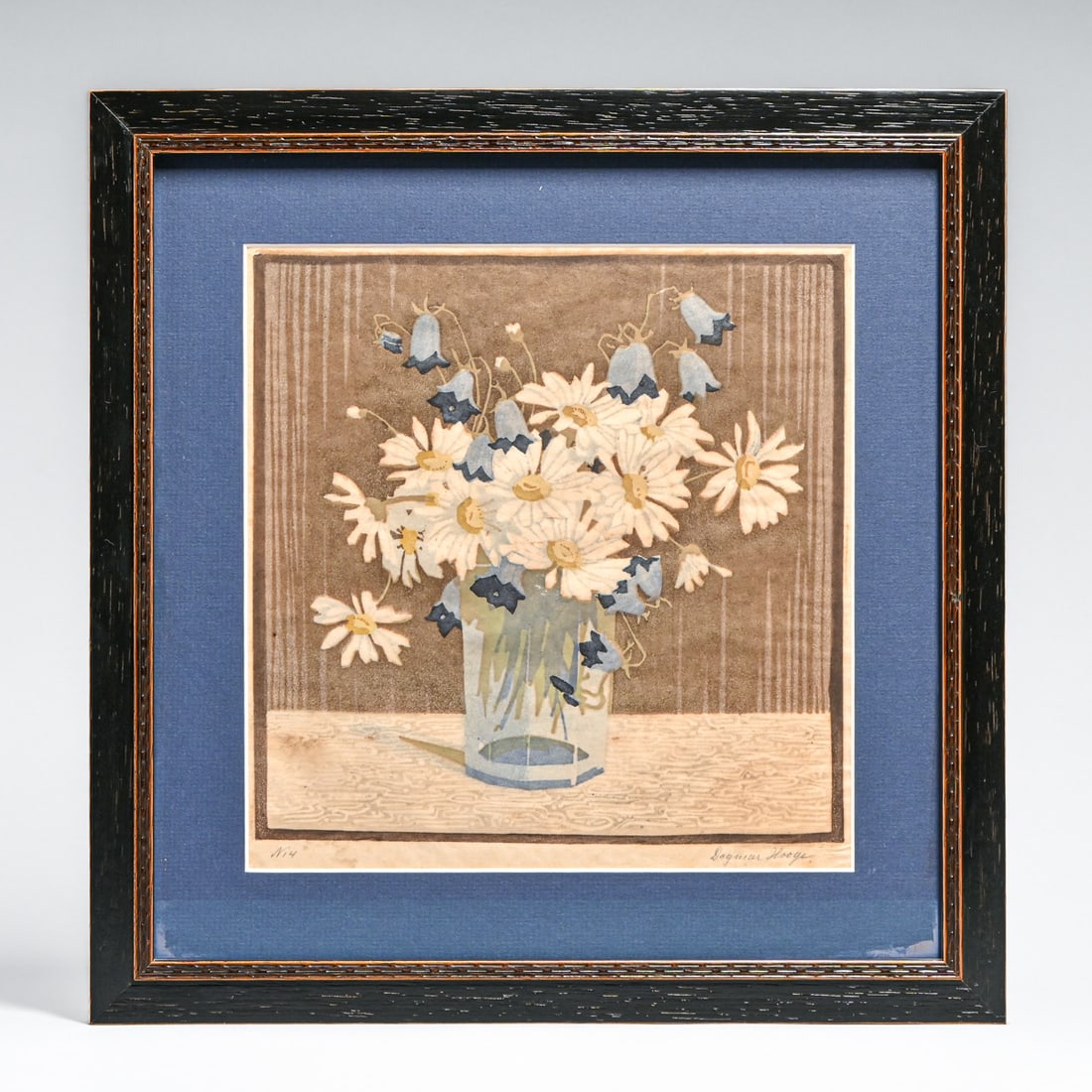 Dagmar Hooge (German 1870-1930) Color Woodcut "Blumenstillleben" (Flower Still Life) c1910s: Dagmar Hooge (German 1870-1930) Color Woodcut "Blumenstillleben" (Flower Still Life) c1910s. Signed. Excellent condition. 9"h x 8 5/8"w. Frame 13 3/8" x 13 3/8" FREE NATIONWIDE SHIPPINGFree