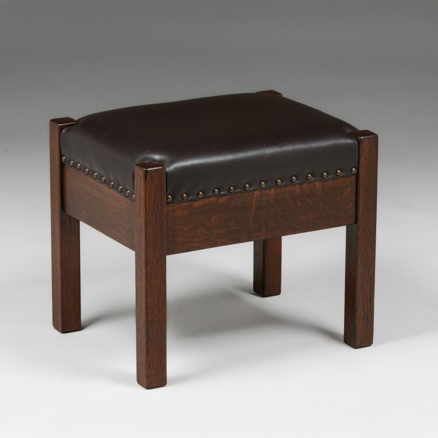 L&JG Stickley Oak Footstool c1907-1912: L&JG Stickley Oak Footstool c1907-1912. Unsigned. Very nicely refinished. 19"w x 15"d x 16.5"h FREE NATIONWIDE SHIPPING Free Nationwide Shipping within the lower 48 states for all purchases at our Two