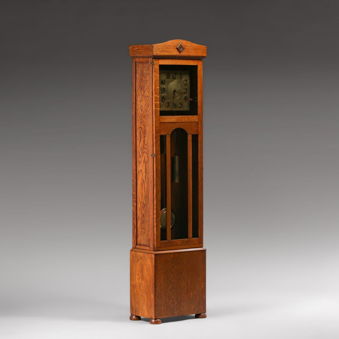 Arts & Crafts Oak Grandfather Clock c1915 (1 of 3)