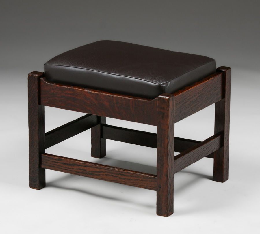 L&JG Stickley U-Back Footstool c1910 - 2