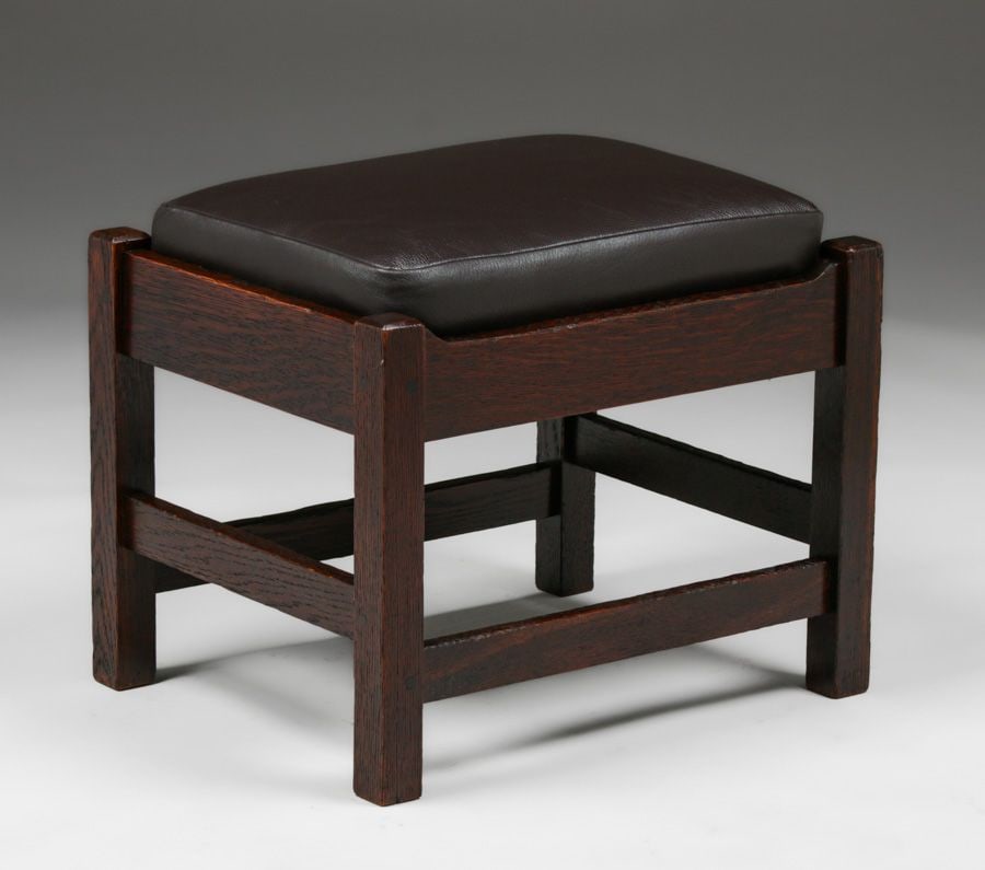 L&JG Stickley U-Back Footstool c1910 - 3