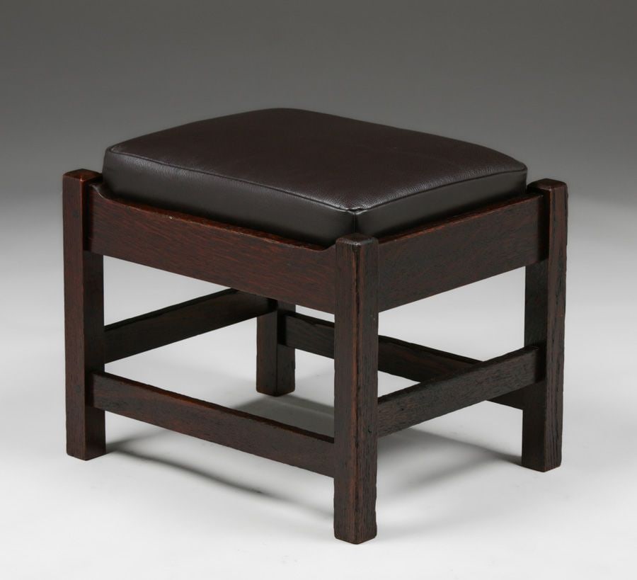 L&JG Stickley U-Back Footstool c1910 - 4