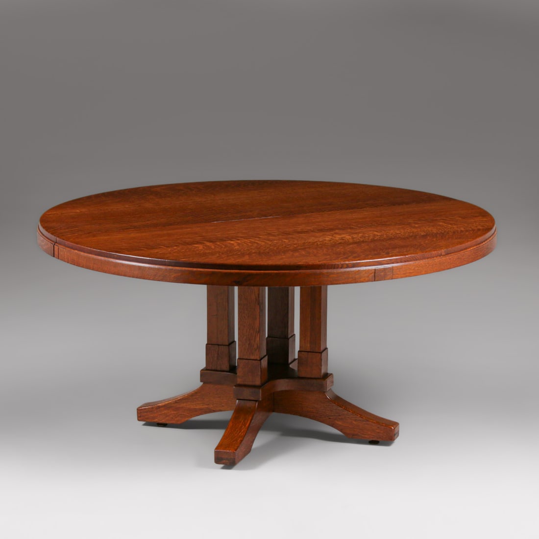 Limbert Prairie School 60"d Pedestal Dining Table c1910 (1 of 4)