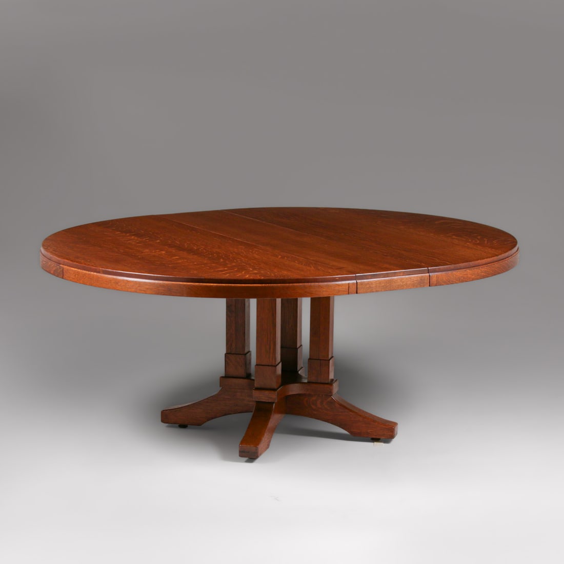 Limbert Prairie School 60"d Pedestal Dining Table c1910 - 3