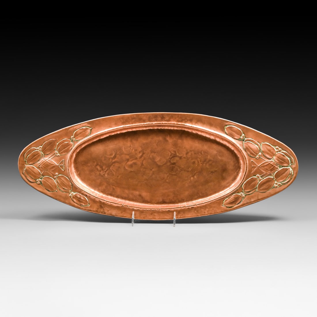Newlyn - John Pearson School Arts & Crafts Repousse Hammered Copper Oval Tray c1900 (1 of 5)