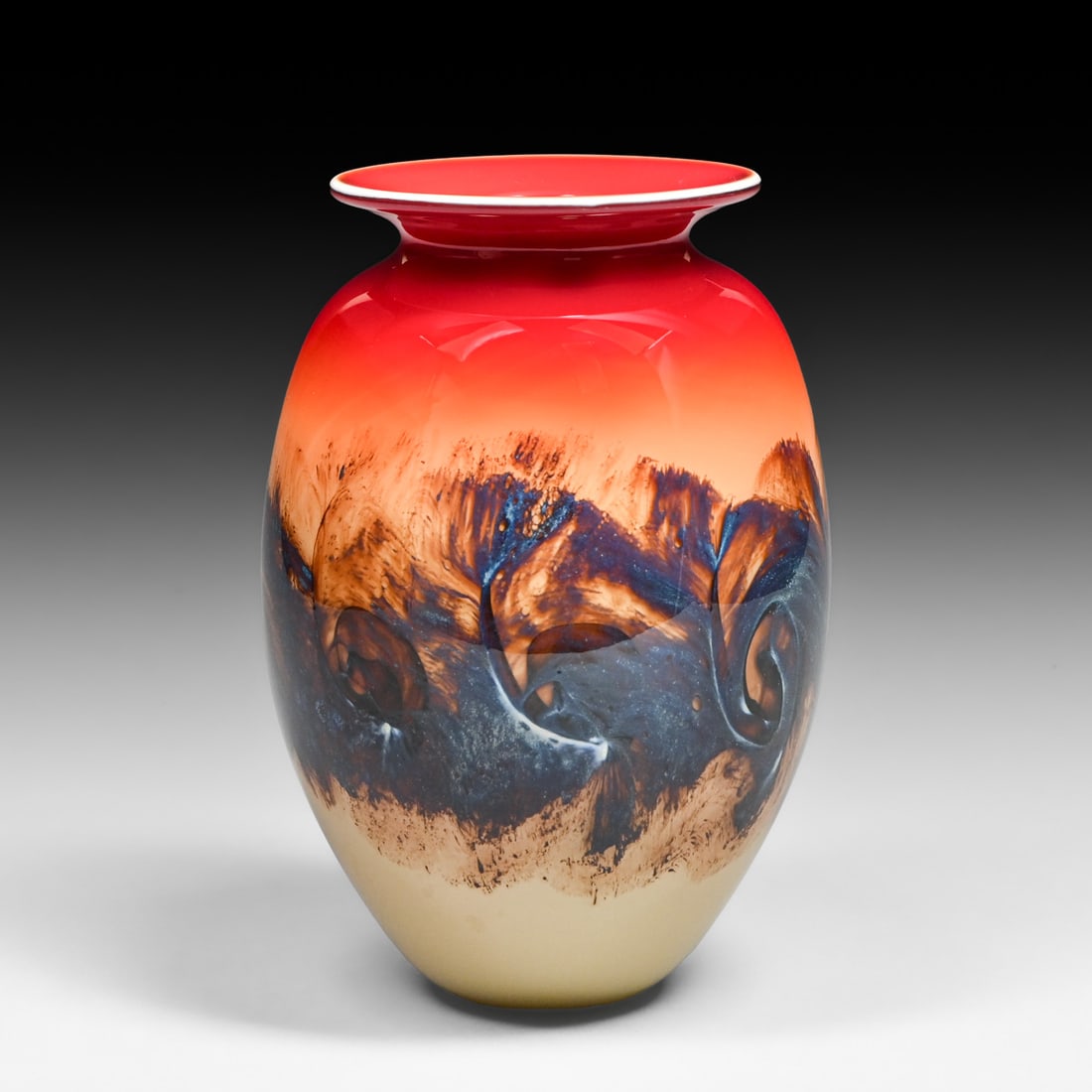 Michael Nourot (1949-2015) Art Glass Vase 1979 (1 of 4)