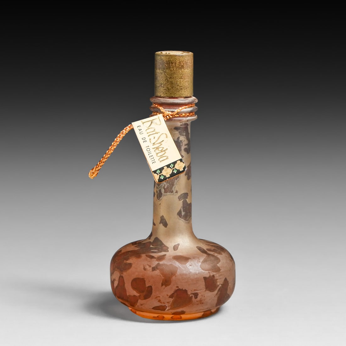 Judith Muller - Israel Bat-Sheba Eau de Toilette "Exotic Oriental" Perfume Bottle c1960s: Judith Muller - Israel Bat-Sheba Eau de Toilette "Exotic Oriental" Perfume Bottle c1960s. Hand-painted glass bottle designed to resemble an ancient archaeological find. This collectible piece