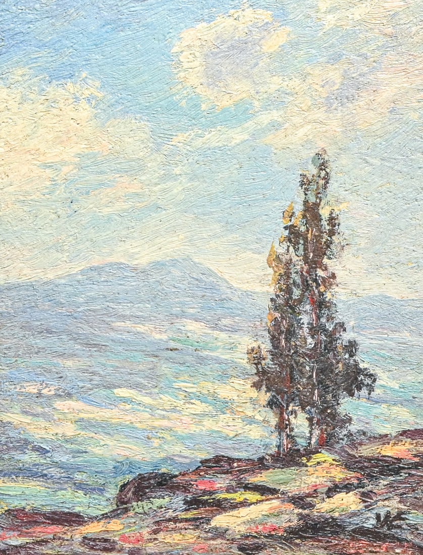 Walter Hubert Emery (1872-1937) Oswego County, NY Impressionist Painting c1920s: Walter Hubert Emery (1872-1937) Oswego County, NY Impressionist Painting c1920s. Signed. Excellent condition. 8.25"h x 6.25"w. Frame 14.25"h x 12.25"w FREE NATIONWIDE SHIPPING Free Nationwide Shipping