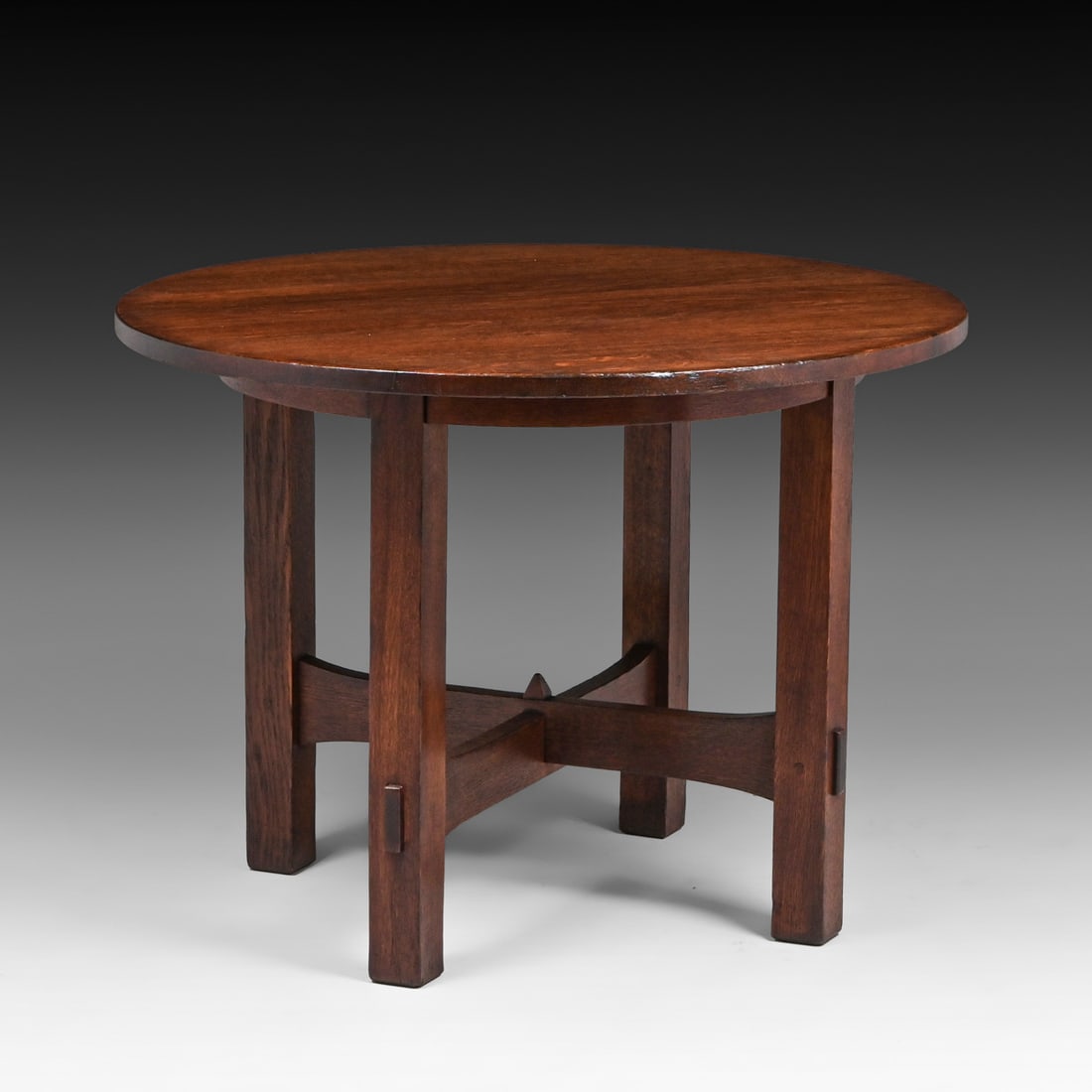 Gustav Stickley #626 Oak 40"d Lamp Table c1905: Gustav Stickley #626 Oak 40"d Lamp Table c1905. Signed. Very nicely refinished. 40"d x 29.5"h FREE NATIONWIDE SHIPPING Free Nationwide Shipping within the lower 48 states for all purchases at our Two-