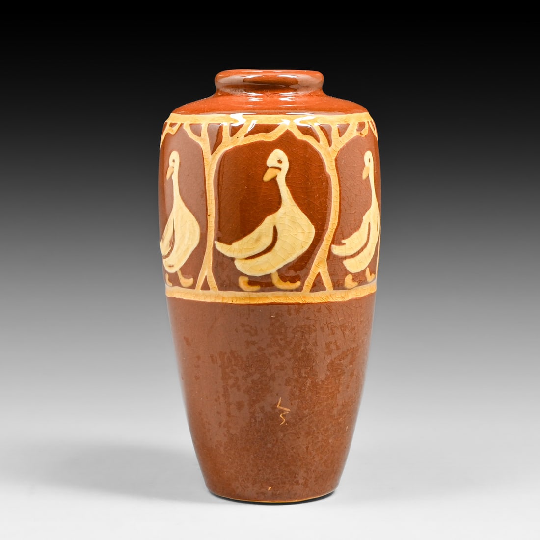 Weller Jap Birdimal Frederick Rhead Duck Vase c1903: Weller Jap Birdimal Frederick Rhead Duck Vase c1903. Unsigned. Perfect condition. 7.5"h x 3.75"d FREE NATIONWIDE SHIPPINGFree Nationwide Shipping within the lower 48 states for all purchases at our