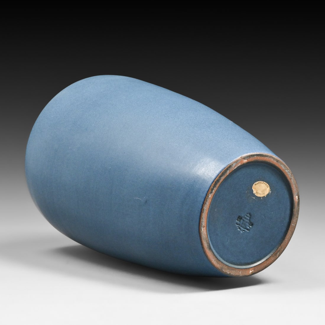 Huge Marblehead Pottery Matte Blue Vase c1910s - 3