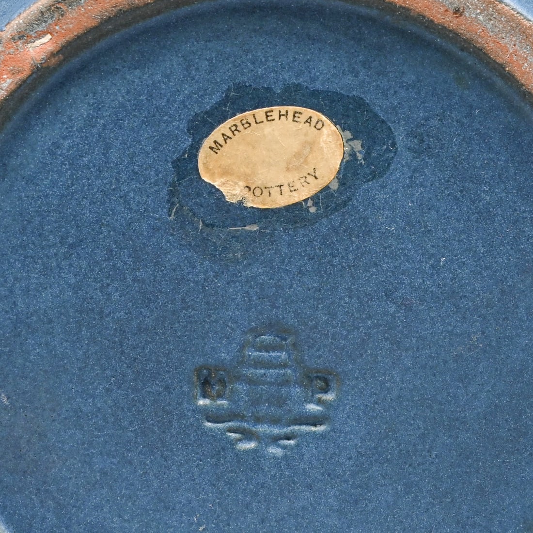 Huge Marblehead Pottery Matte Blue Vase c1910s - 4