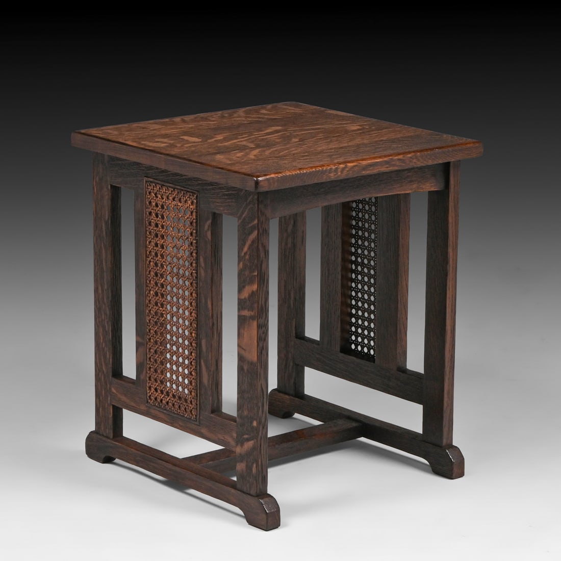 Stickley Brothers Prairie School Square Oak Taboret c1910: Stickley Brothers Prairie School Square Oak Taboret c1910. Unsigned. Very nicely refinished. 18"h x 15" x 15" FREE NATIONWIDE SHIPPINGFree Nationwide Shipping within the lower 48 states for all