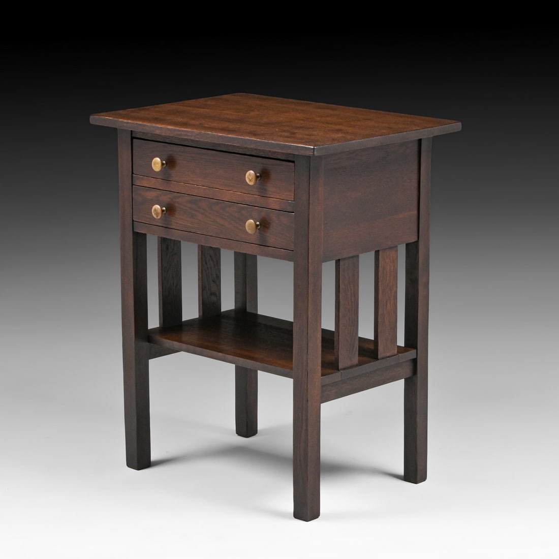 Grand Rapids Two-Drawer Slatted Side Table c1910 - 2