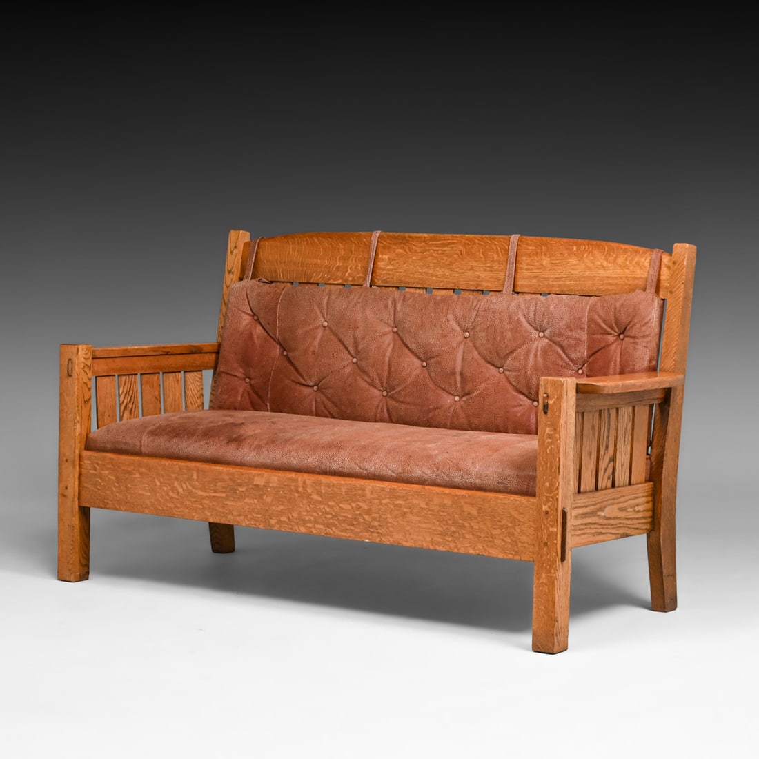 Harden Oak Slatted Bench Settle c1910 - 2