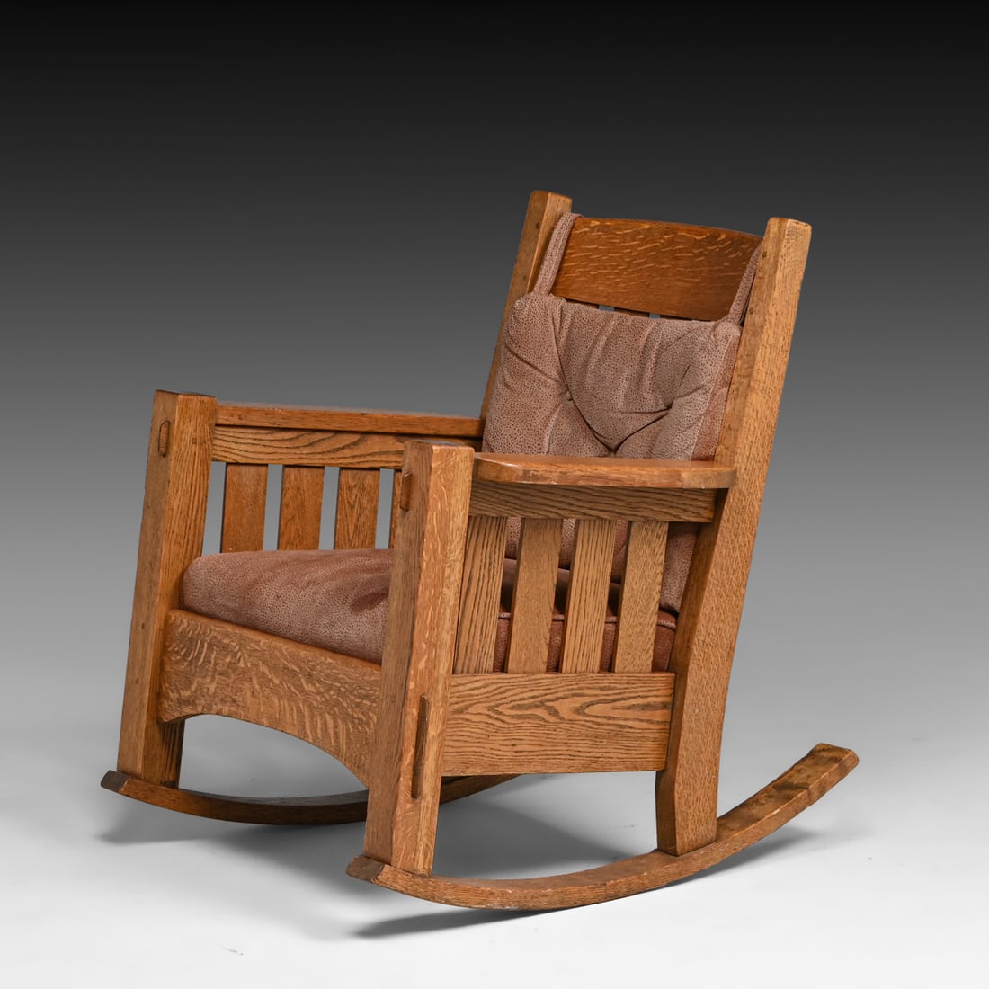 Harden Oak Slatted Rocker c1910: Harden Oak Slatted Rocker c1910. Unsigned. Very nicely refinished. 34.5"h x 29"w x 33"d FREE NATIONWIDE SHIPPINGFree Nationwide Shipping within the lower 48 states for all purchases at our