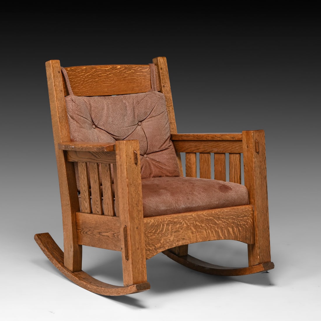 Harden Oak Slatted Rocker c1910 - 2