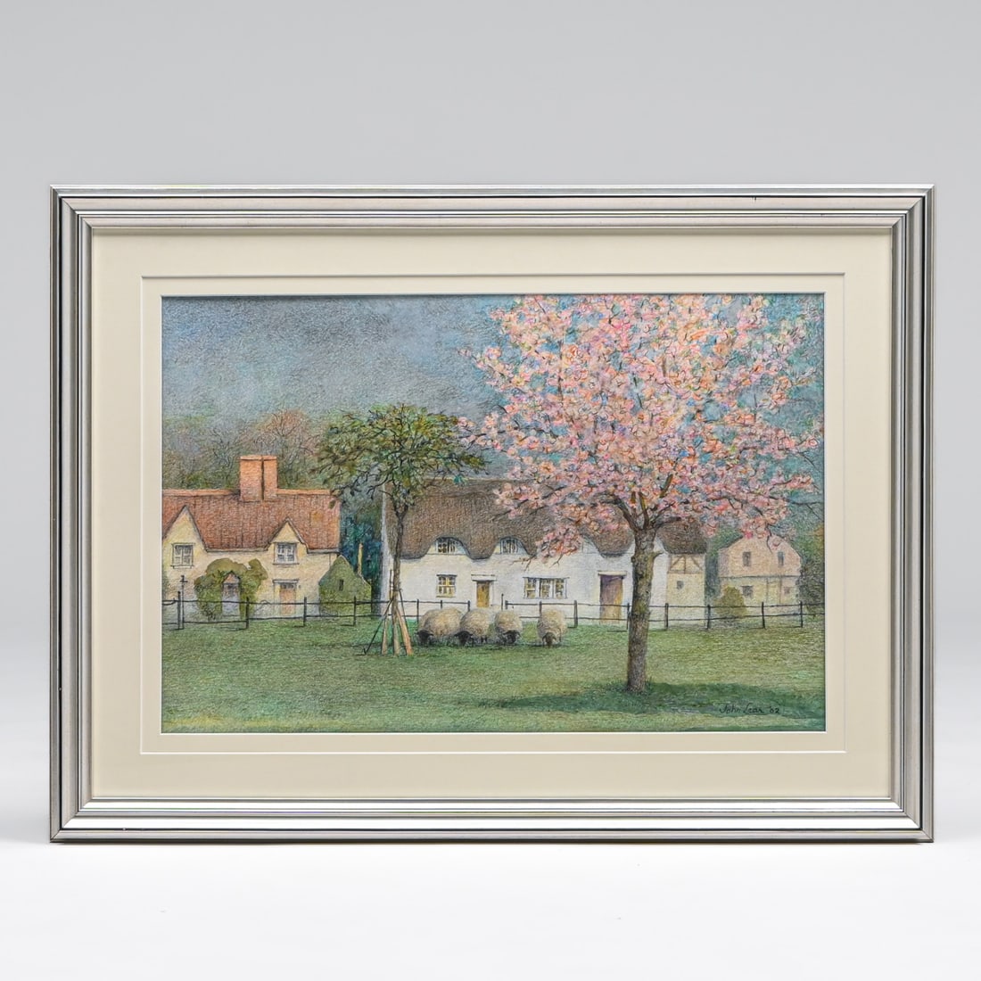 John Brock Lear Jr (1910-2008) Watercolor "A Buckinghamshire House at Penn Street" 2002: John Brock Lear Jr (1910-2008) Watercolor "A Buckinghamshire House at Penn Street" 2002. Painted after a similar scene by Helen Allingham. 9.5"h x 15.5"w. Frame 13.5"h x 20.5"w This finely