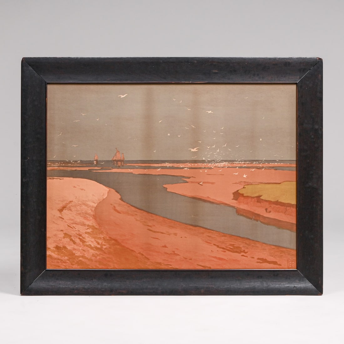 Karl Otto Matthaei (German 1863-1931) Arts & Crafts Chromolithograph c1910: Karl Otto Matthaei (German 1863-1931) Arts & Crafts Chromolithograph c1910. Signed. Consistent with its age and original materials, the paper shows gentle, vertical age-toning that blends into the