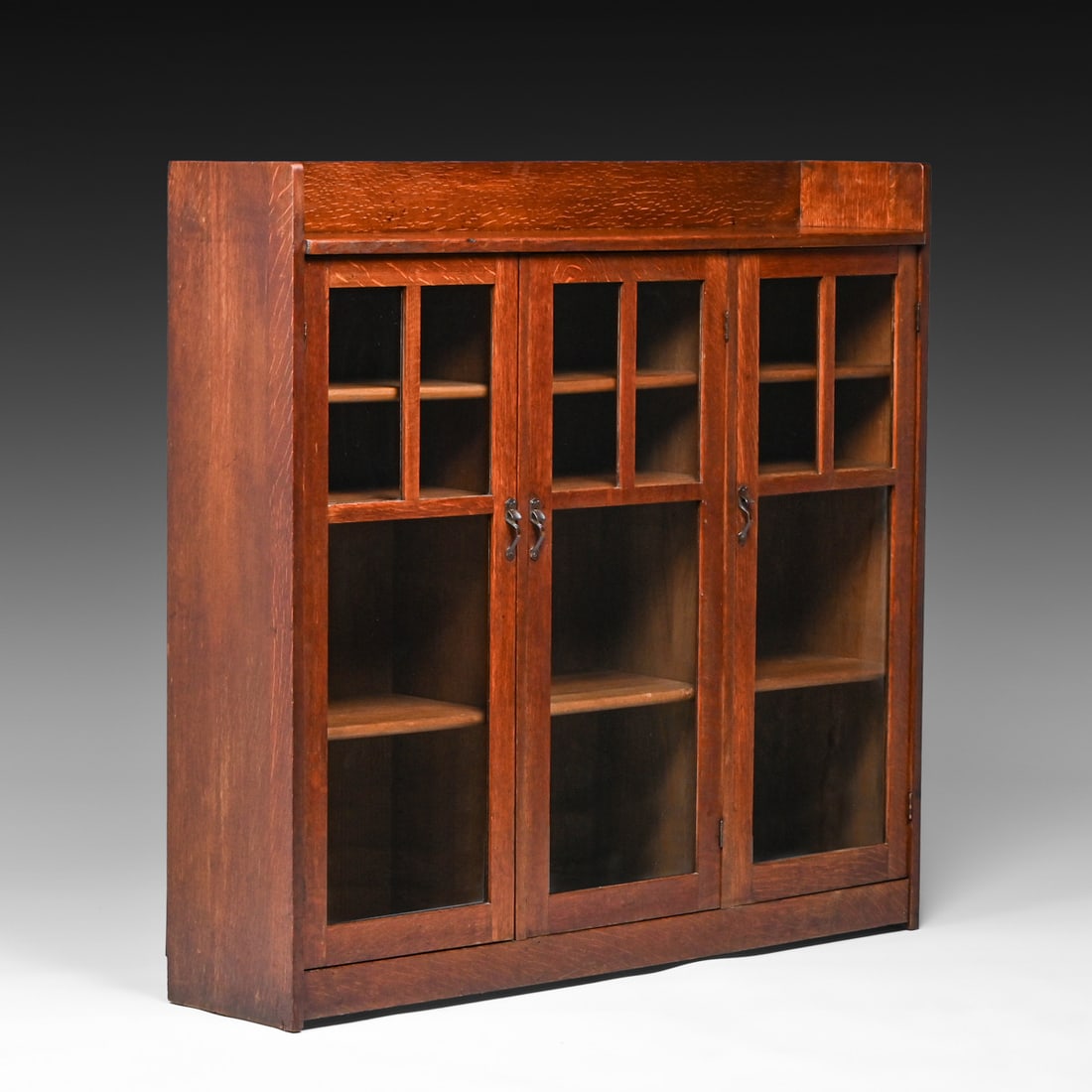 Limbert Oak Three-Door Bookcase c1910 (1 of 4)
