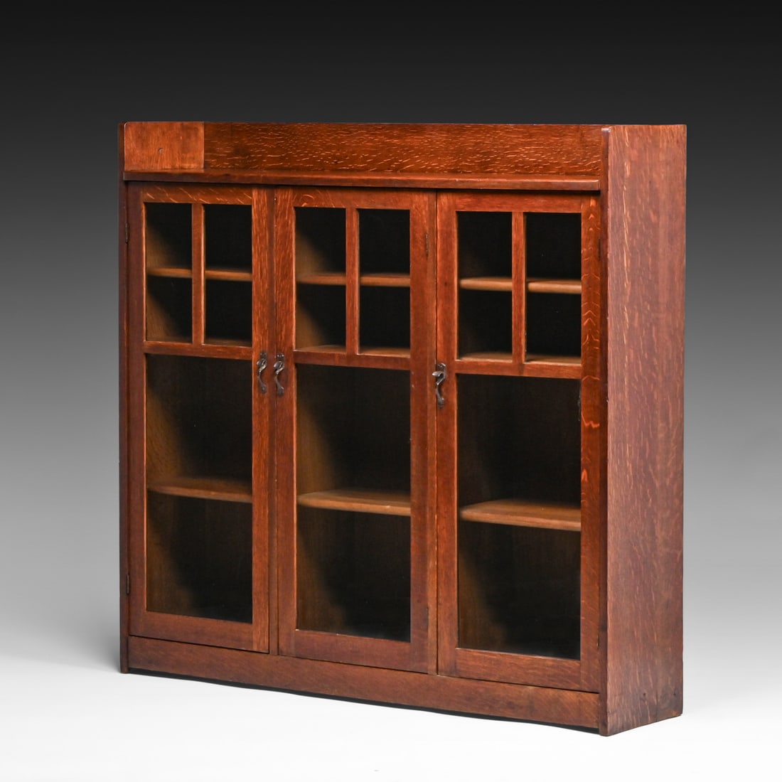 Limbert Oak Three-Door Bookcase c1910 - 2