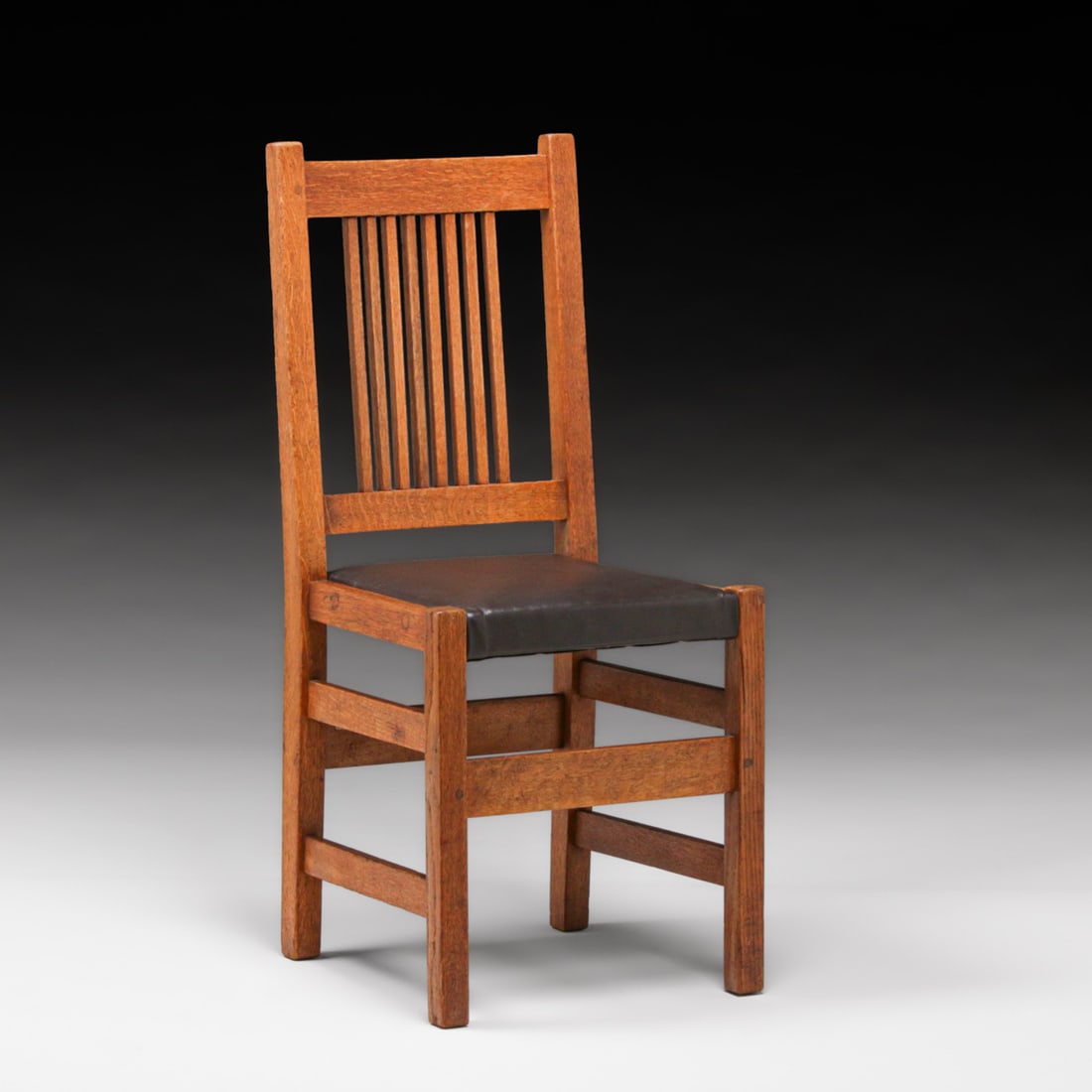 L&JG Stickley Spindled Oak Side Chair c1908-1912 (1 of 4)