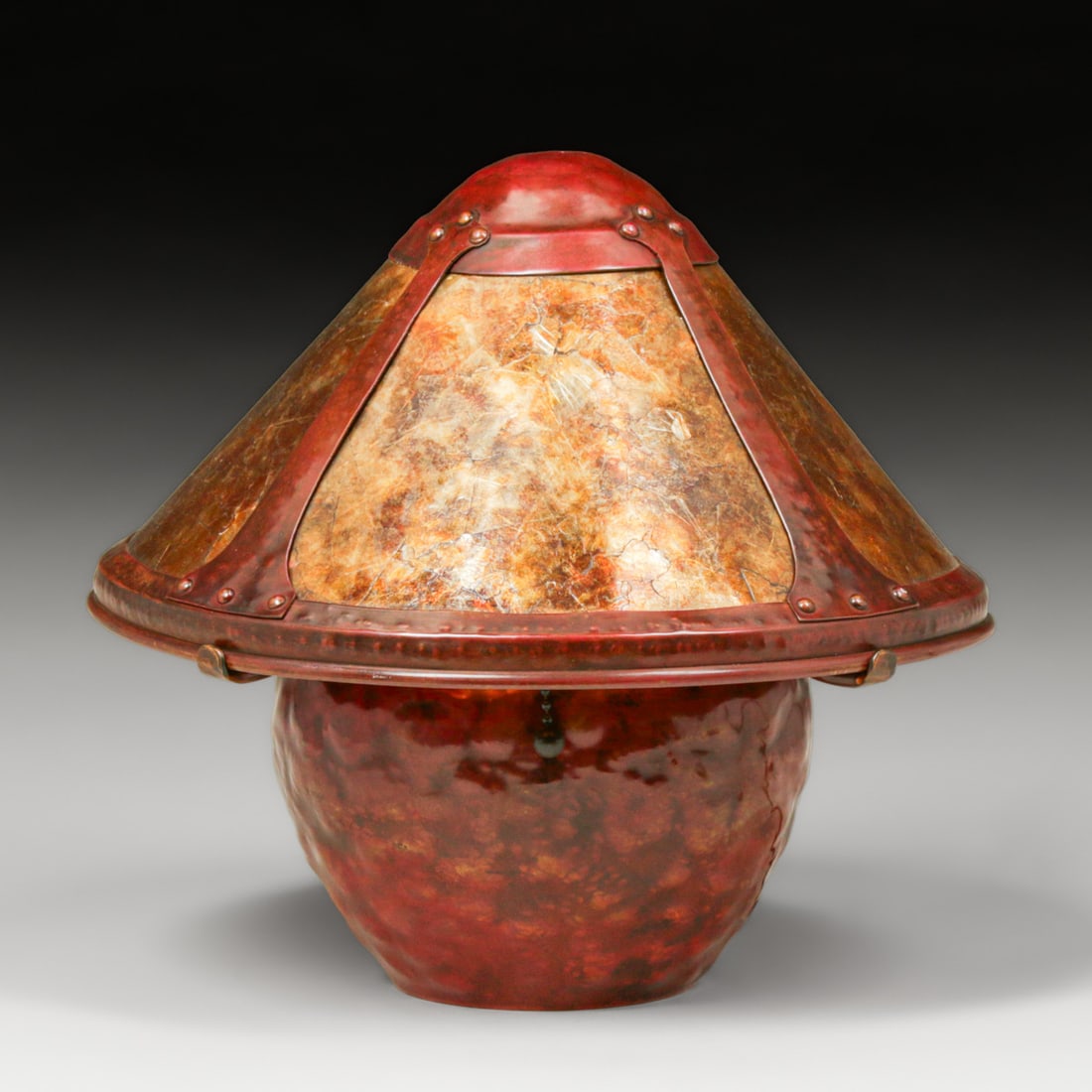 Michael Adams - Aurora Studios Hammered Copper & Mica Warty Boudoir Lamp 1995 (1 of 8)