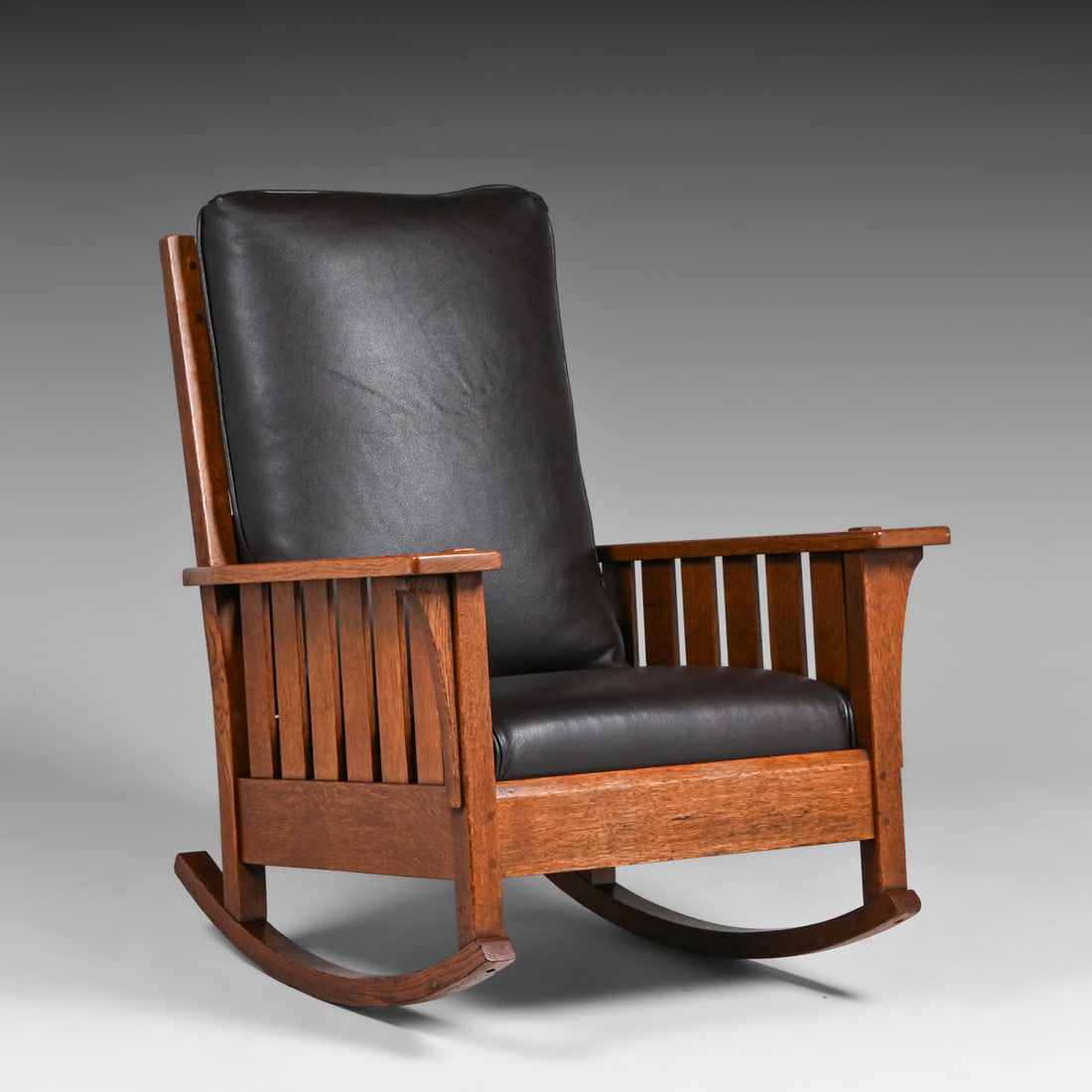 L&JG Stickley Slatted Rocker c1908-1912 - 2