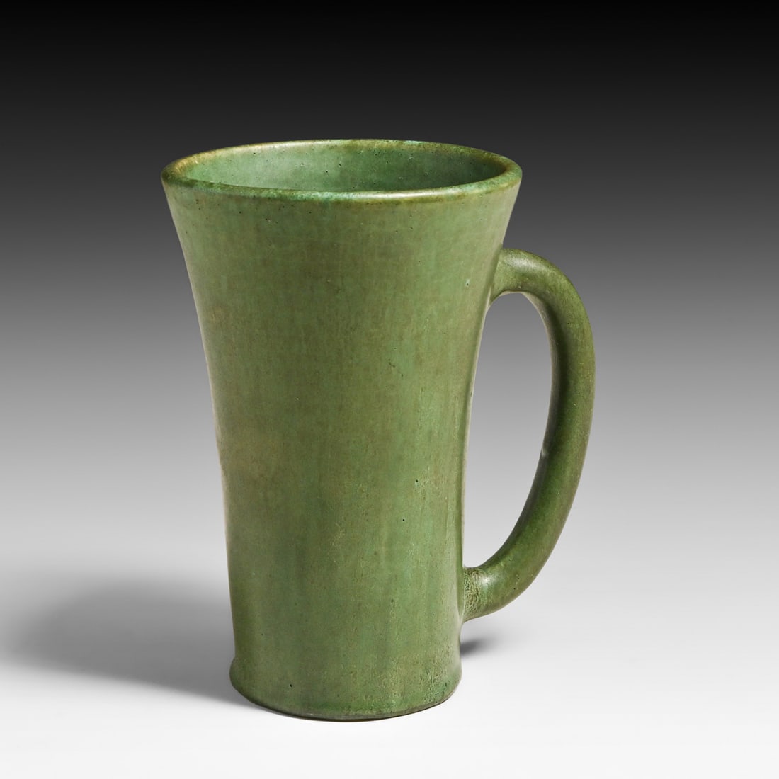 William Jervis Matte Green Mug c1905: William Jervis Matte Green Mug c1905. Signed. Perfect condition. 6.25"h x 5"w FREE NATIONWIDE SHIPPINGFree Nationwide Shipping within the lower 48 states for all purchases at our Two-Day Auction.