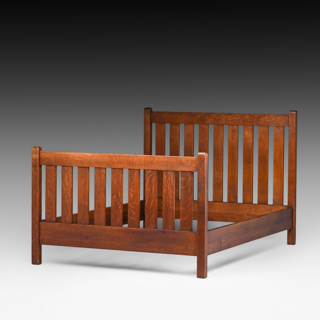 Early Limbert Oak Double Bed c1905