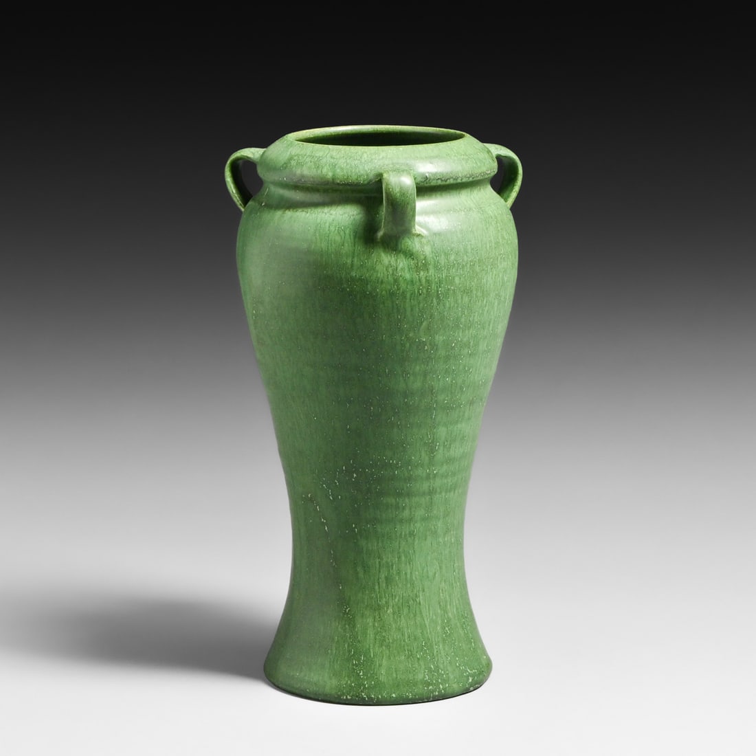 Ephraim Faience Laura Klein Tall Matte Green Three-Handled Vase c2010 (1 of 4)