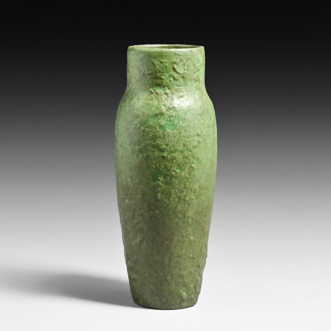 John Tiller/Scott Draves Door Pottery 12"h Matte Green Vase c2001-2016 (1 of 4)