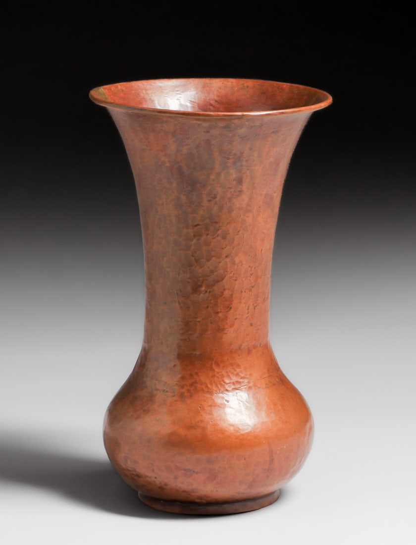 Grand Rapids Hammered Copper Flared Vase c1905 - 3