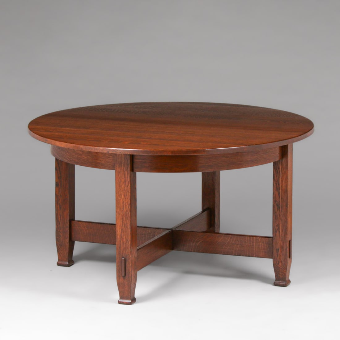 Stickley Brothers 54"d Fixed-Top #2632 Dining Table c1910: Stickley Brothers 54"d Fixed-Top #2632 Dining Table c1910. Marked only with stenciled number "2632". Very nicely refinished. 54"d x 29.5"h FREE NATIONWIDE SHIPPING Free Nationwide Shipping within the