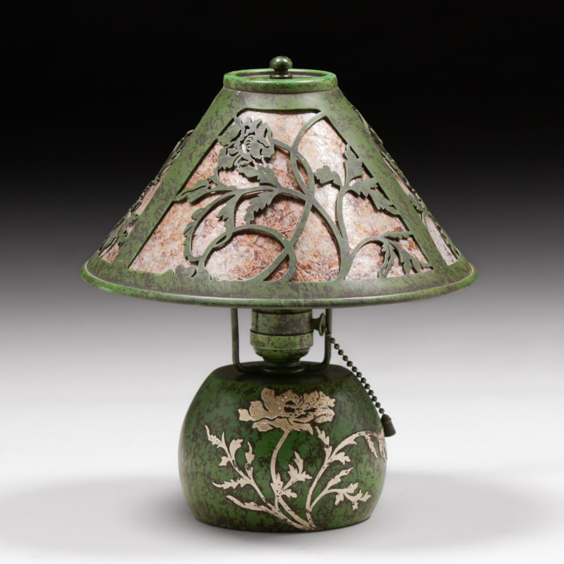 Heintz Sterling on Bronze Cutout Lamp c1910s (1 of 8)