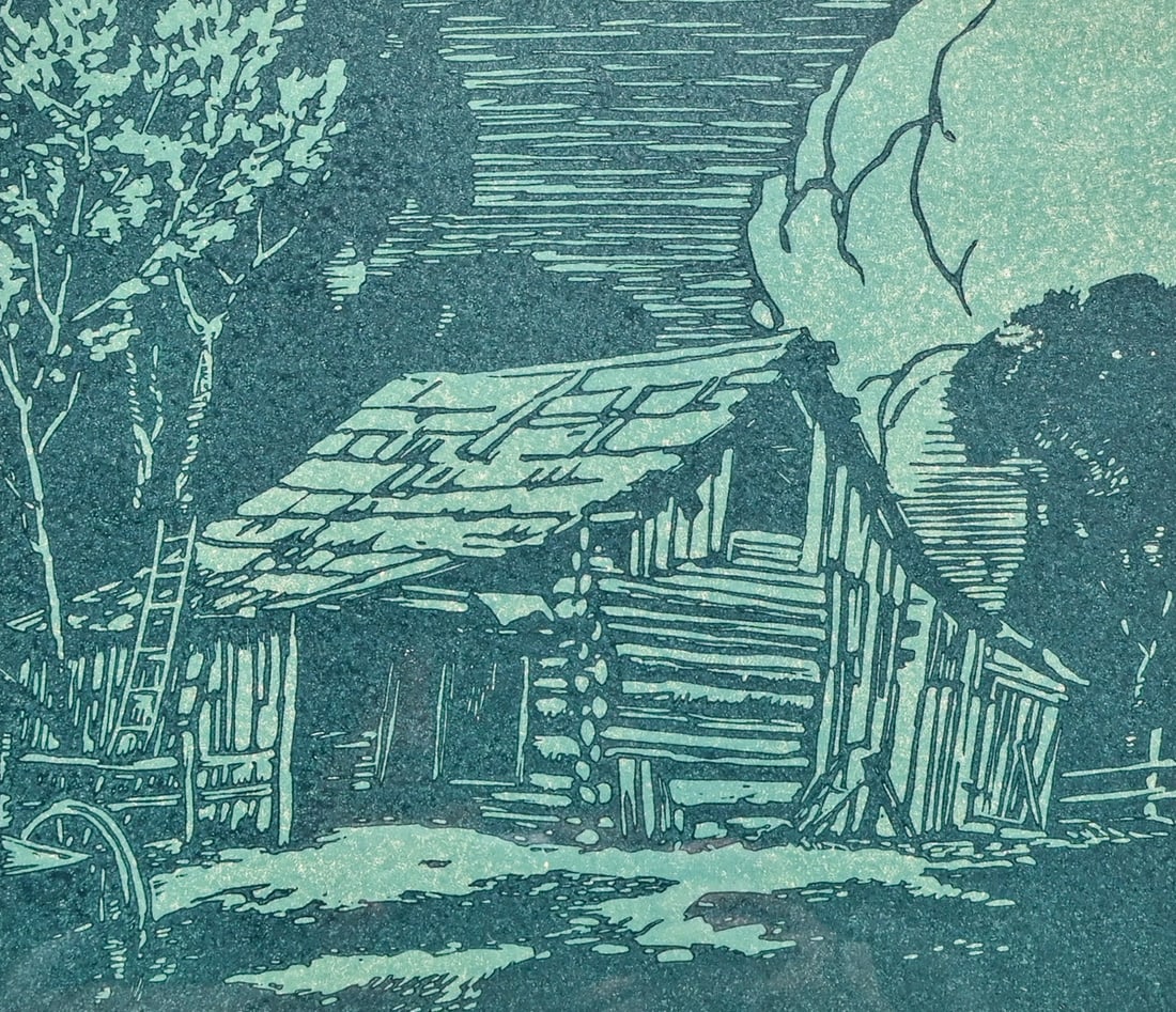 Oscar B. Erickson (1883-1970) Color Linocut "Simon's Barn" c1925: Oscar B. Erickson (1883-1970) Color Linocut "Simon's Barn" c1925. Signed. Excellent condition. 8"h x 8.75"w. Frame 12"h x 15"w FREE NATIONWIDE SHIPPINGFree Nationwide Shipping within the lower 48