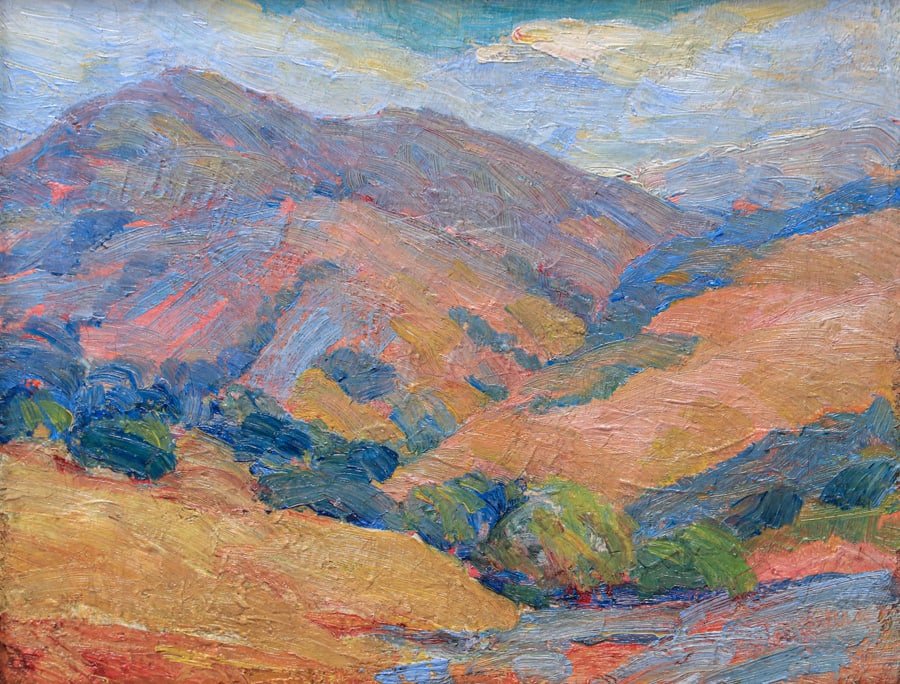 Louis Siegriest (1899-1989) "Mt Diablo" California Society of Six Painting 1922: Louis Siegriest (1899-1989) "Mt Diablo" California Society of Six Painting 1922. Signed. Excellent condition. 11.75"h x 14.75"w. Frame 17.25"h x 20 3/8"w. Exhibited: Oakland, California, The Oakland