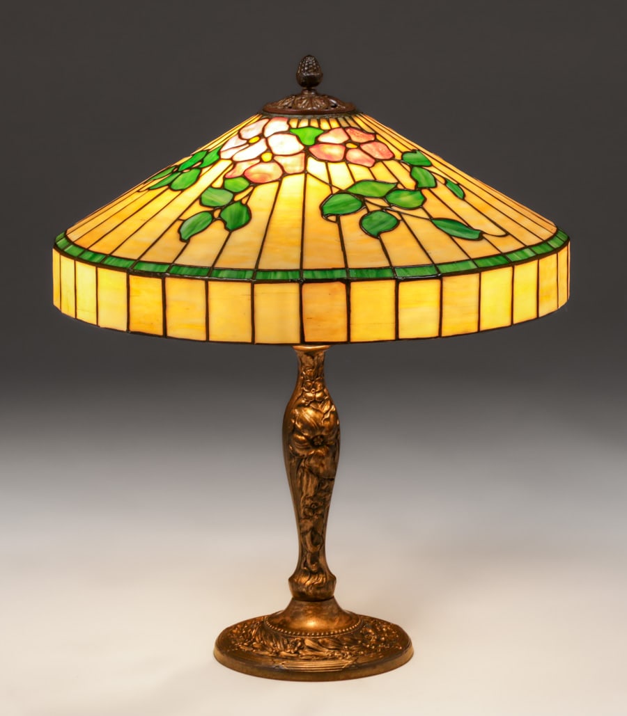 Wilkinson Floral Leaded Glass Lamp c1910 (1 of 7)