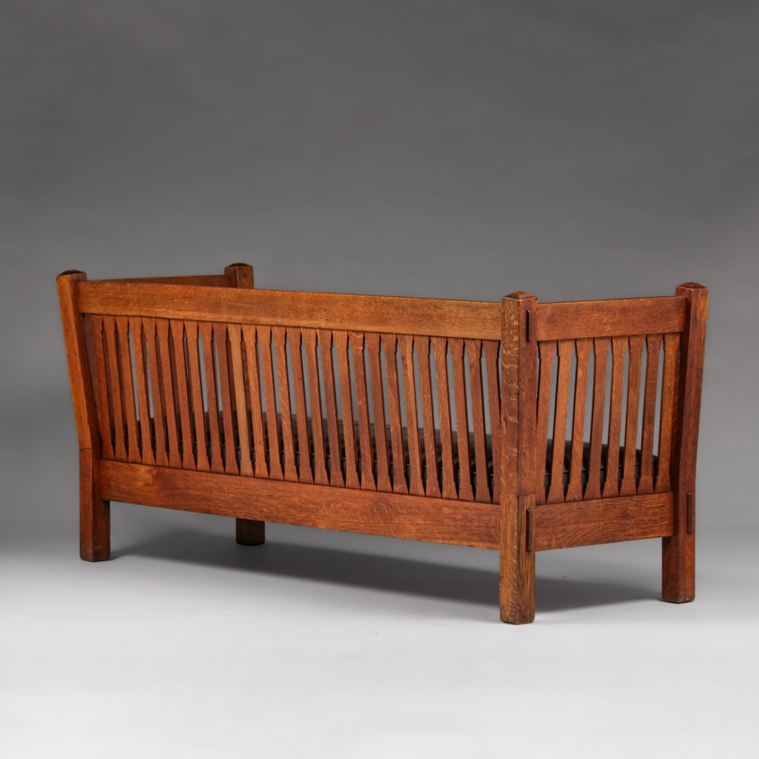 Stickley Brothers #3865 Gothic Slatted Evenarm Settle c1905 - 3